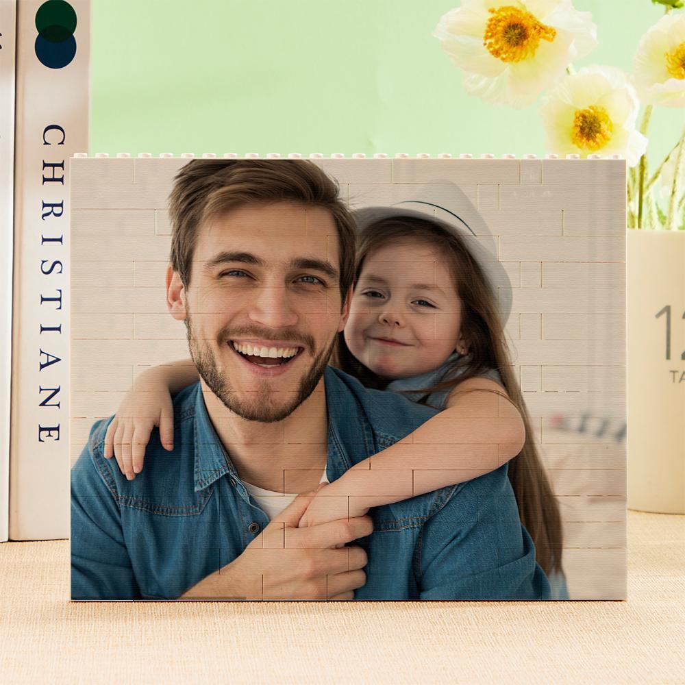 Personalisierter Baustein, Kundenspezifischer Fotoblock, Quadratische Form, Geschenk Für Den Vater - soufeelde