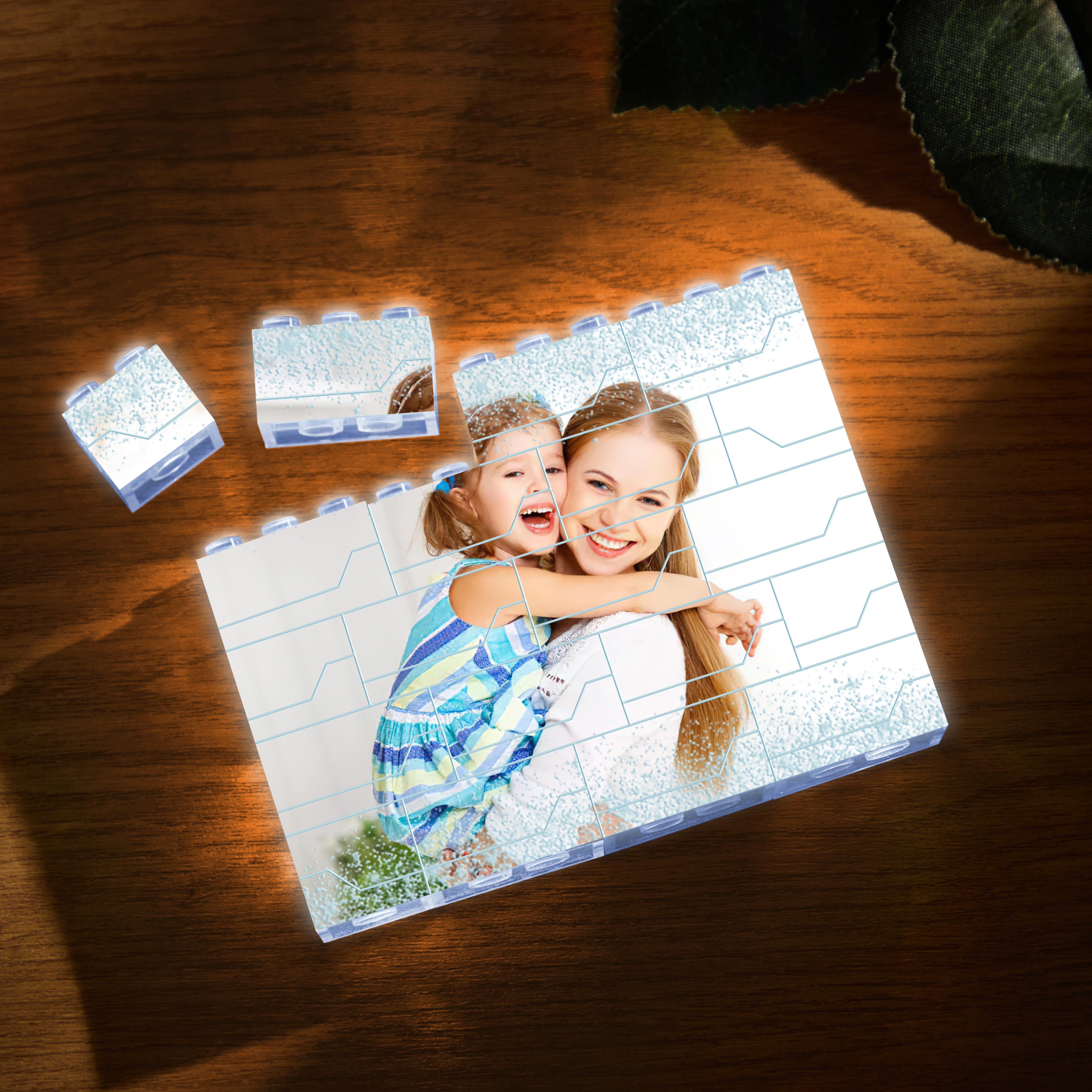 Kundenspezifisches Foto Led-lichtbaustein Multicolor Light Up Building Bricks Geschenk Für Mama - soufeelde