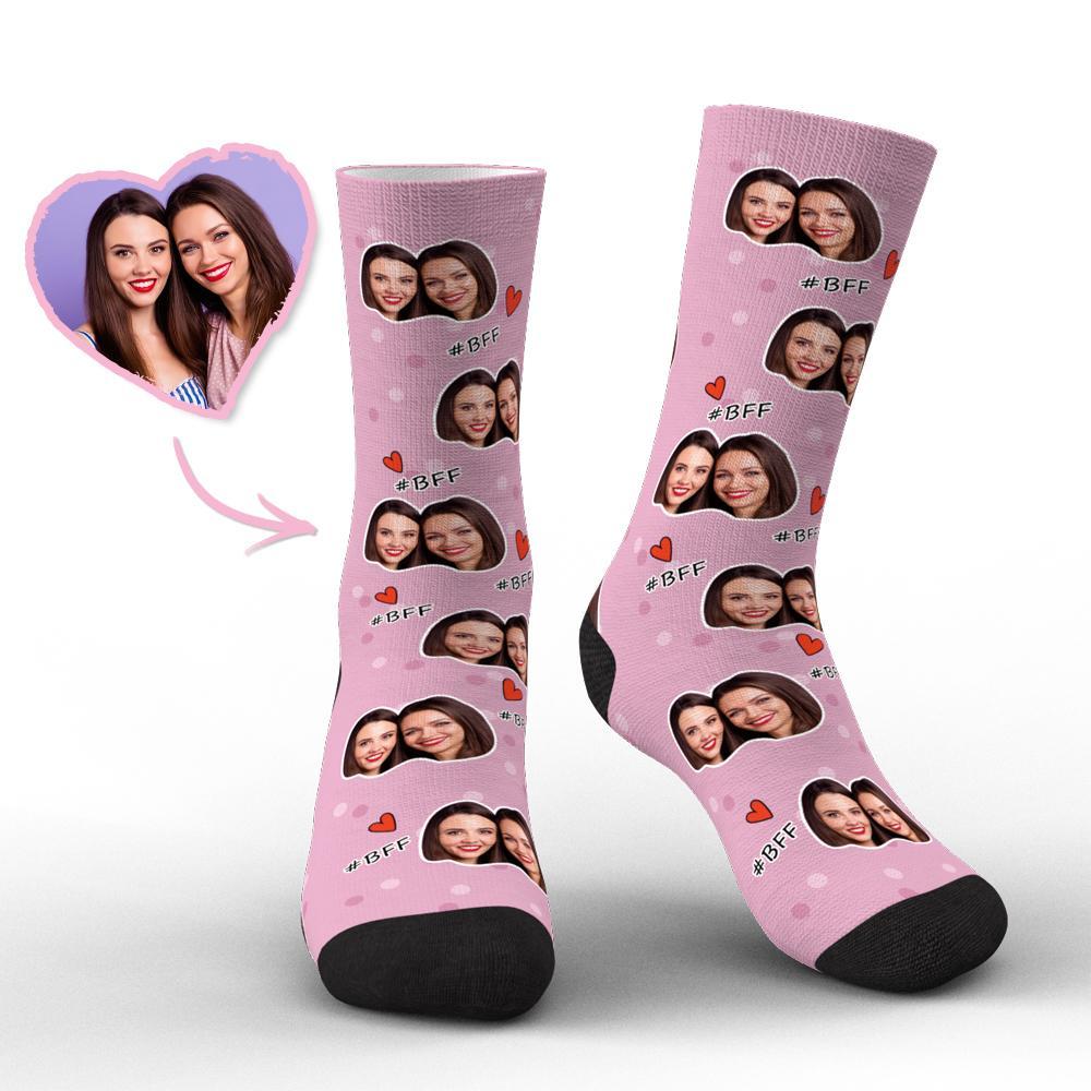 Benutzerdefinierte Gesichtssocken Beste Freunde Fotosocken Freunde BFF