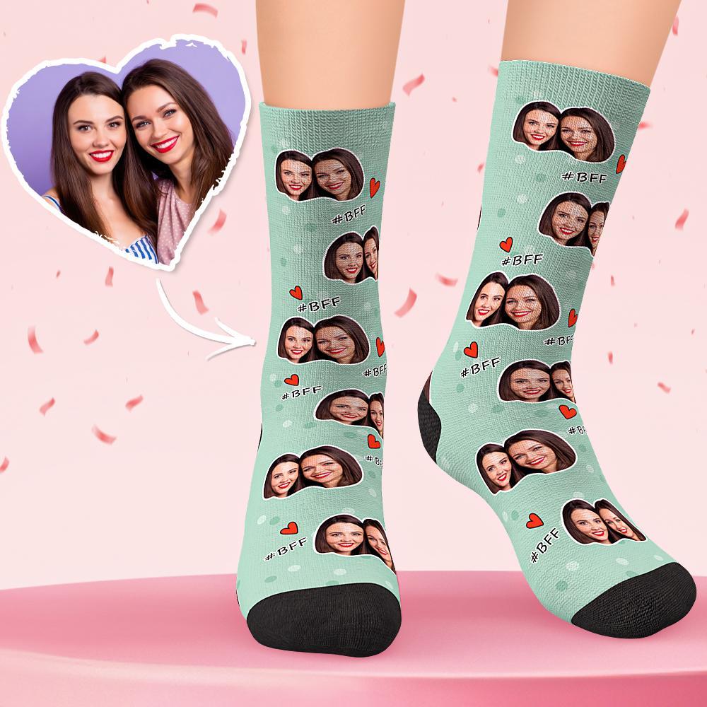 Benutzerdefinierte Gesichtssocken Beste Freunde Fotosocken Freunde BFF