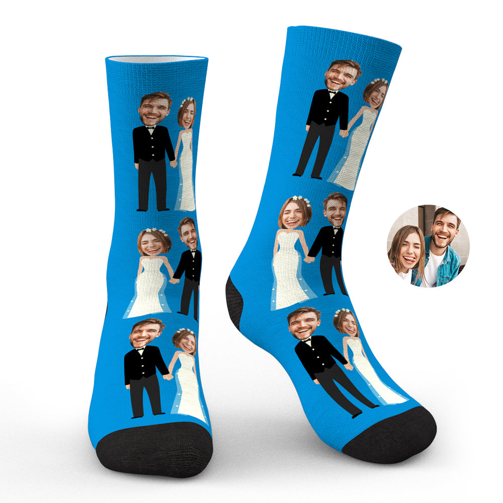Kundenspezifische Foto-socken Lustige Hochzeits-foto-paar-geschenke