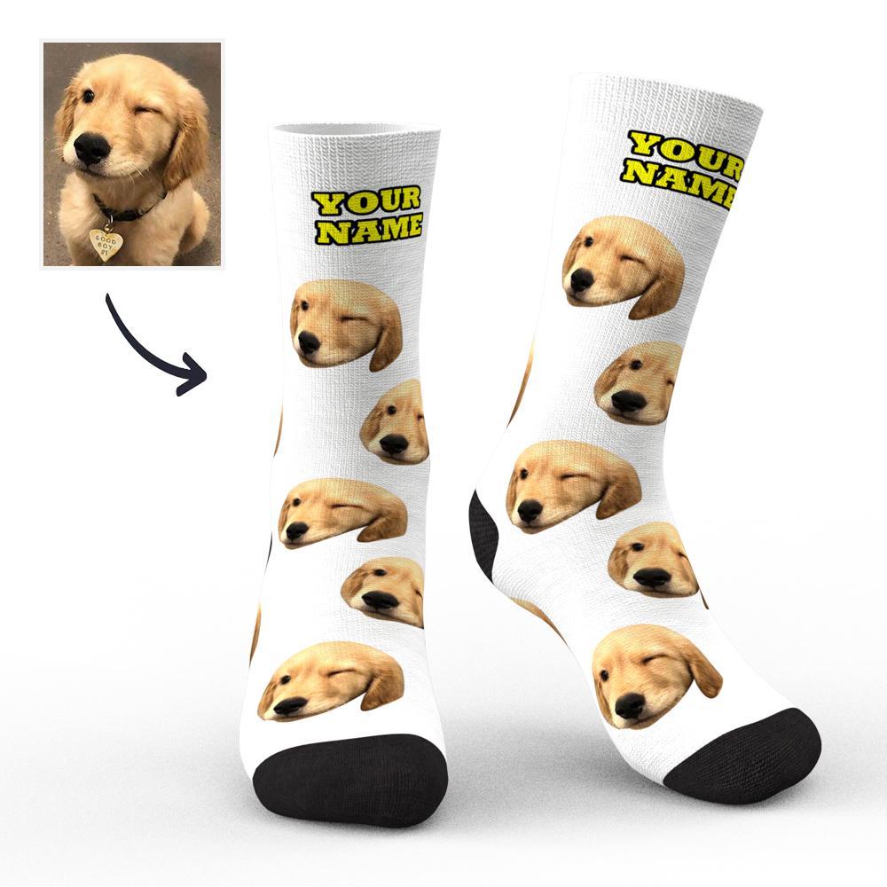 Benutzerdefinierte Socken Gesichtssocken Foto-socken Mit Ihrem Text 3d-vorschau Bunte Socken Für Haustiere - soufeelde