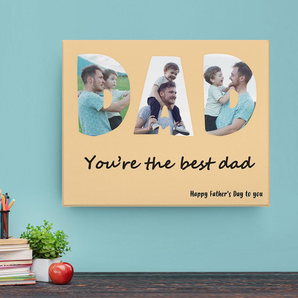 Wandkunst graviert mit individuellem Foto "DAD" Creative Cut Gifts for Dad