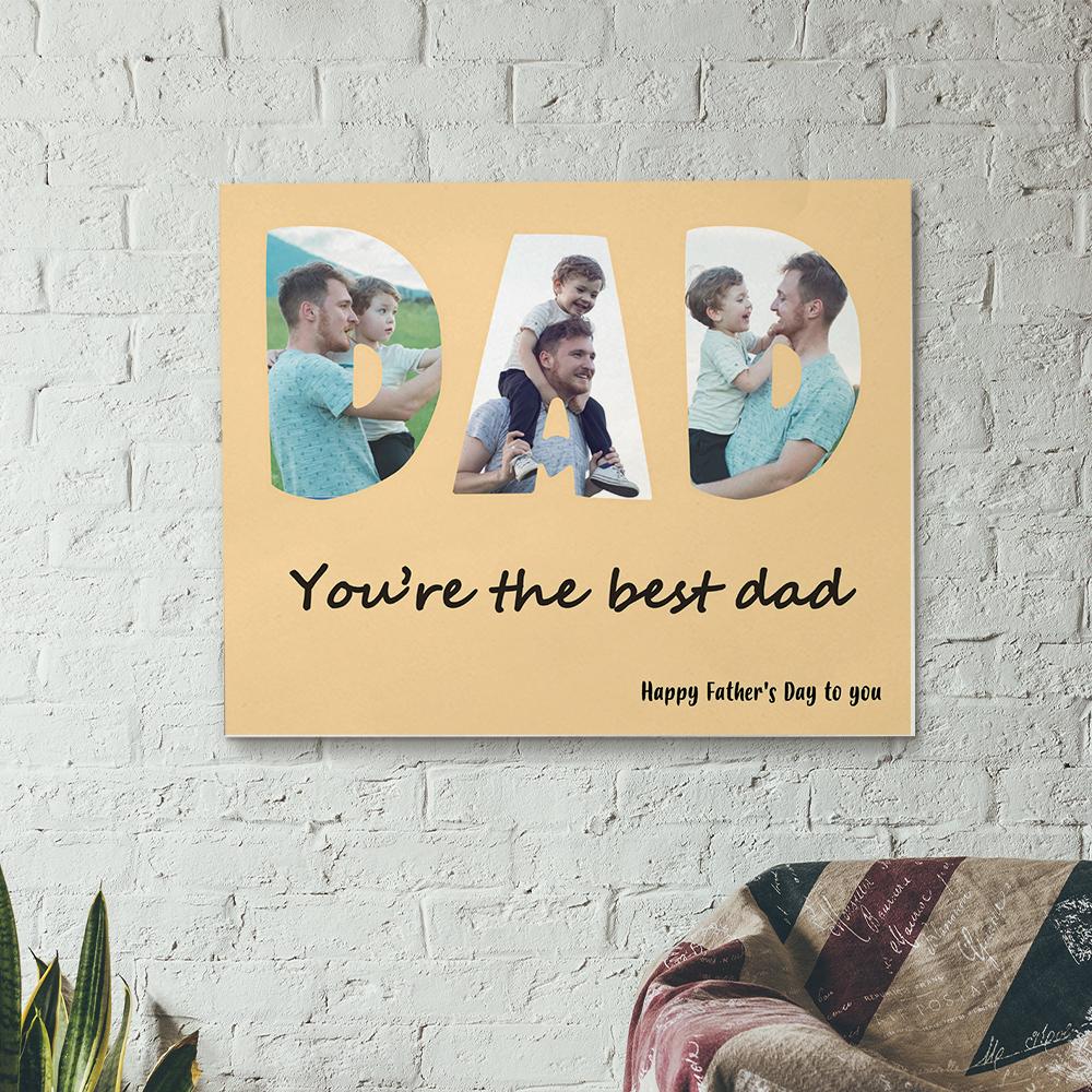 Wandkunst graviert mit individuellem Foto "DAD" Creative Cut Gifts for Dad