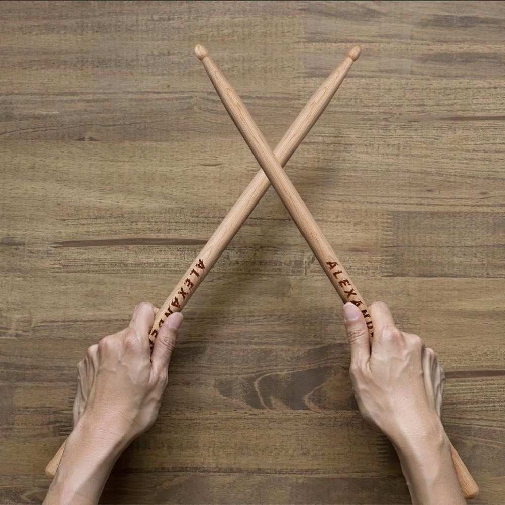 Schlagzeugsticks Gravieren Kundenspezifisch gravierte Drumsticks Einzigartige Geschenke für Schlagzeuger