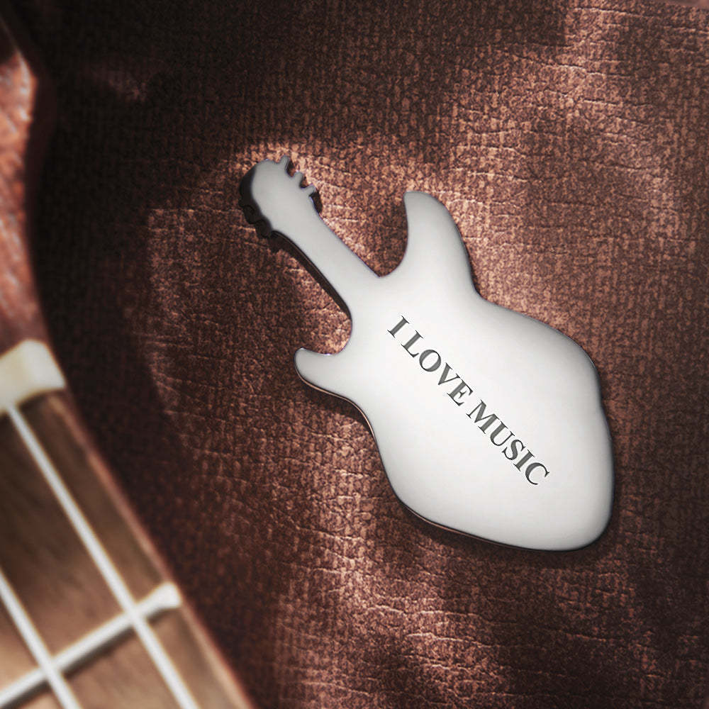 Personalisiertes Graviertes Plektrum Benutzerdefiniertes Gitarrenförmiges Plektrum-geschenk Für Gitarristen - soufeelde