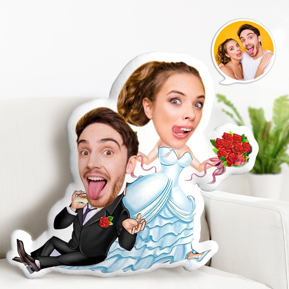 Valentinstag-Geschenke Kundenspezifisches Foto-Supermen-Paar-MiniMe-Kissen Kundenspezifische Kissen-Geschenke Einzigartige Gesichts-Kissen-Geschenke