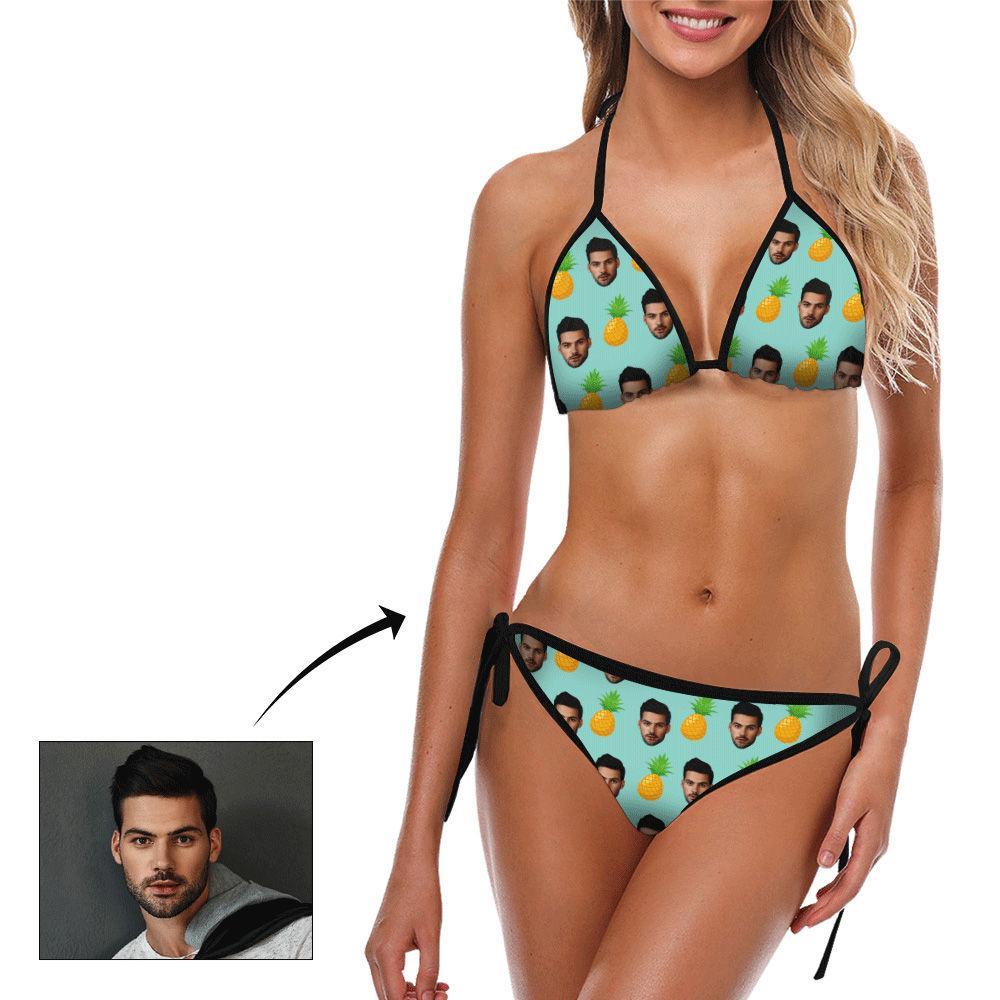 Benutzerdefinierte Freund Gesicht Bademode Ananas Personalisierte Bikini