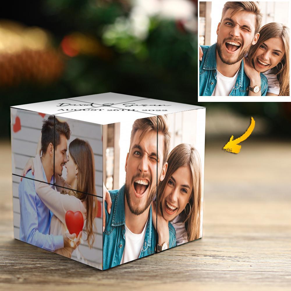 Kundenspezifischer rubics Cube Fotorahmen Multi Foto Herr Und Frau Kundenspezifischer Hochzeits-fotowürfel 7*7*7cm - soufeelde