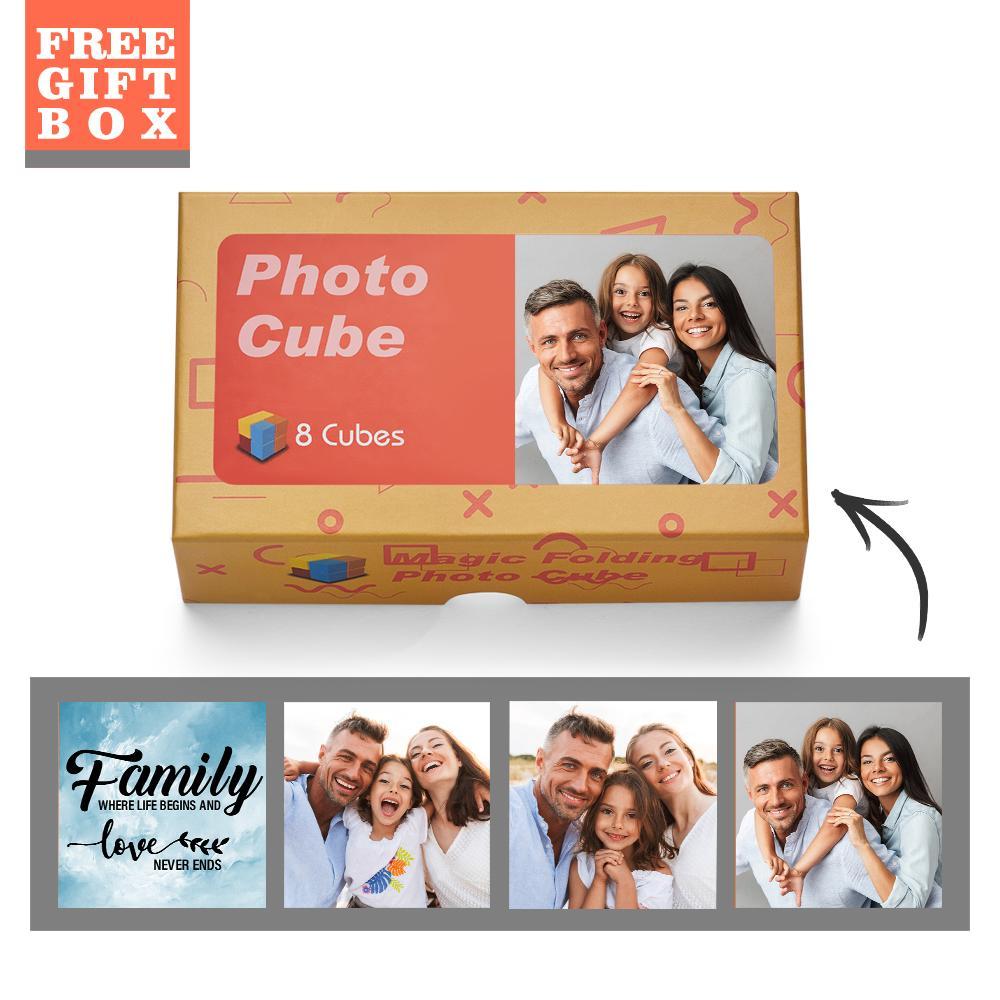Kundenspezifischer Foto-rubic-würfel-fotorahmen Multi-foto-geschenke Für Die Familie Zusammen Stellen Wir Einen Familien-rubic-würfel Her - soufeelde