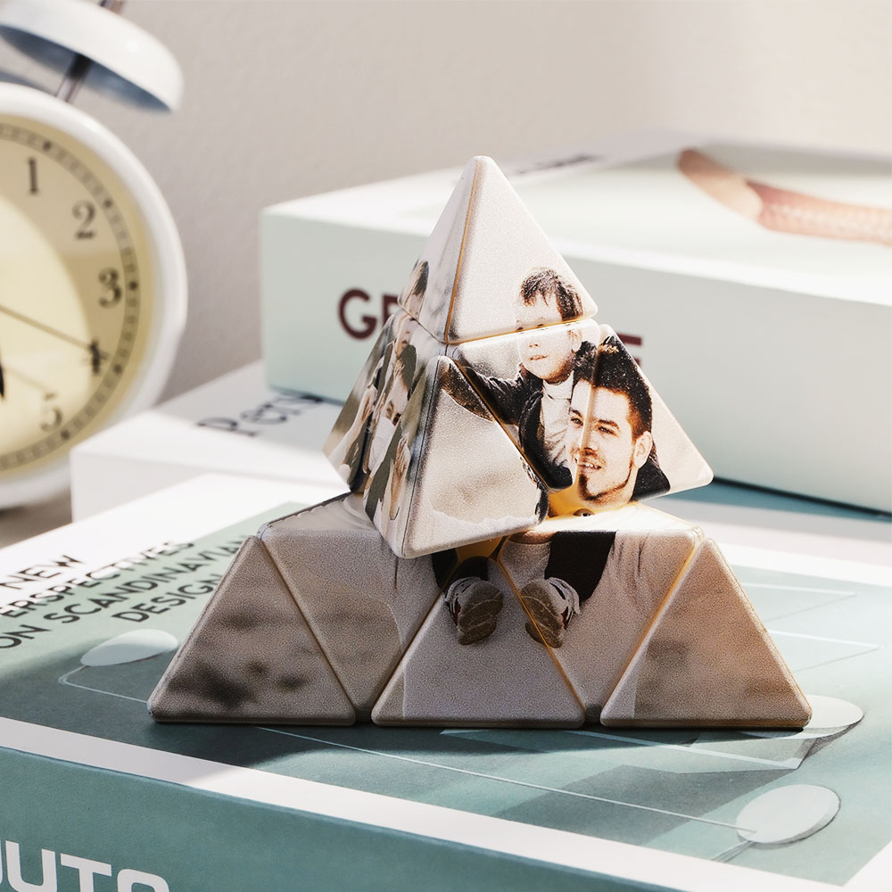 Benutzerdefinierter 3d-drehbarer Foto-zauberwürfel, Personalisierter Multi-cube-fotoblock, Home-office-schreibtisch-dekor Für Jungen, Mädchen, Freunde - soufeede