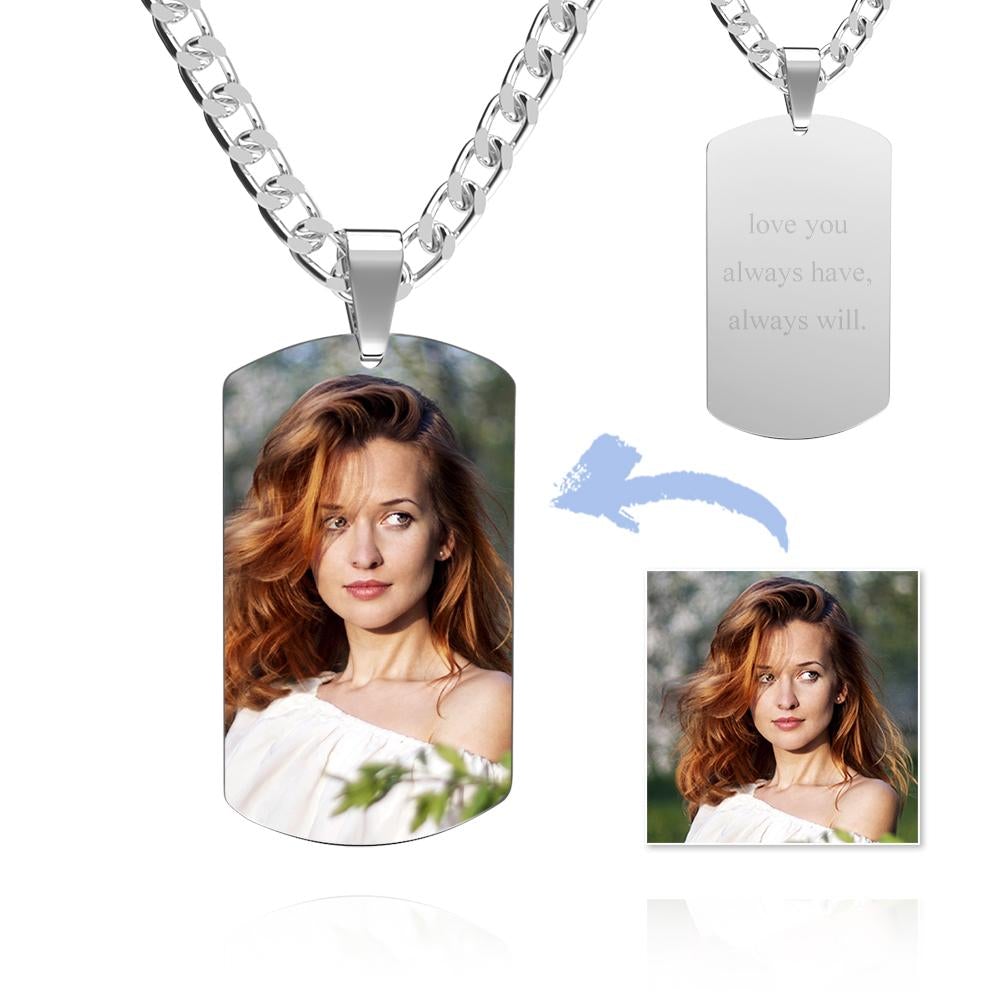 Herren Fotoanhänger Halskette Mit Gravur Edelstahl M?dchengeschenke