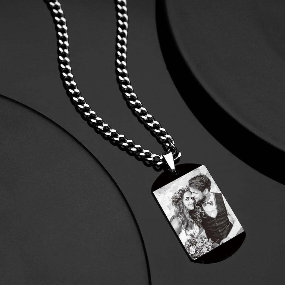 Personalisierte Foto-halskette Mit Worten, Foto Und Datum, Perfektes Geschenk Für Paare Zum Jahrestag