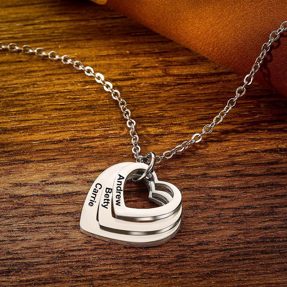 Gravierte Halskette Disc Halskette Name Halskette Herzförmige Geschenke für die besten Freunde