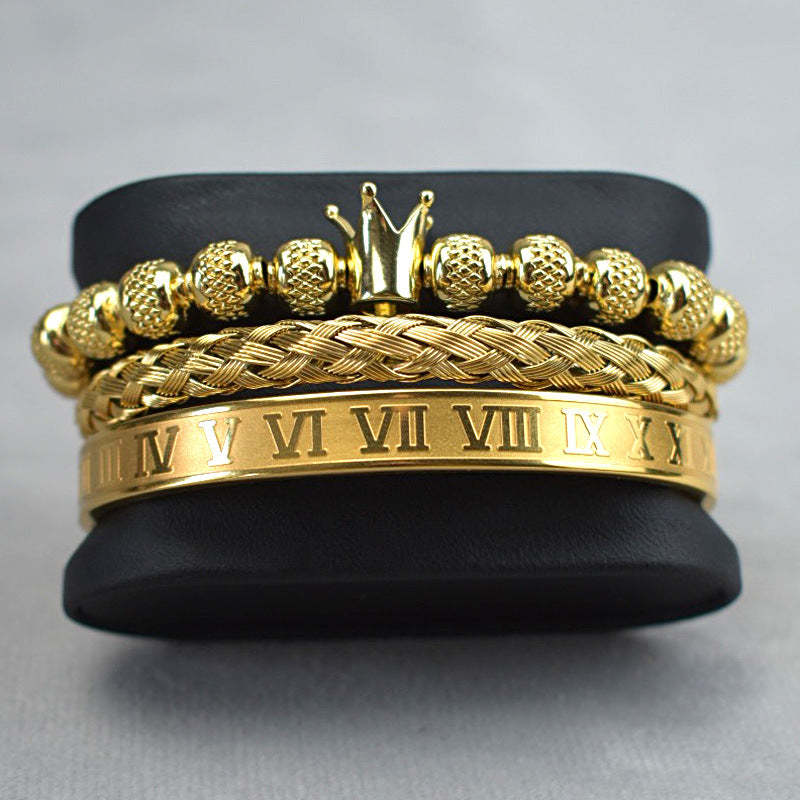 Luxus-kronen-armband-set Klassisches Königliches Herrenarmband In 4 Farben Perfektes Geschenk Für Männer - soufeelde