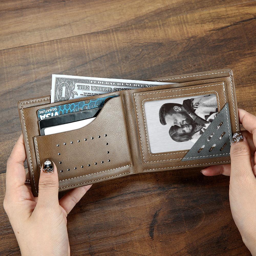 Personalisierte Brieftaschen-einsteckkarte, Gravierte Brieftaschenkarte Mit Text Und Foto, Fotokarte Für Herren-geldbörse - soufeede