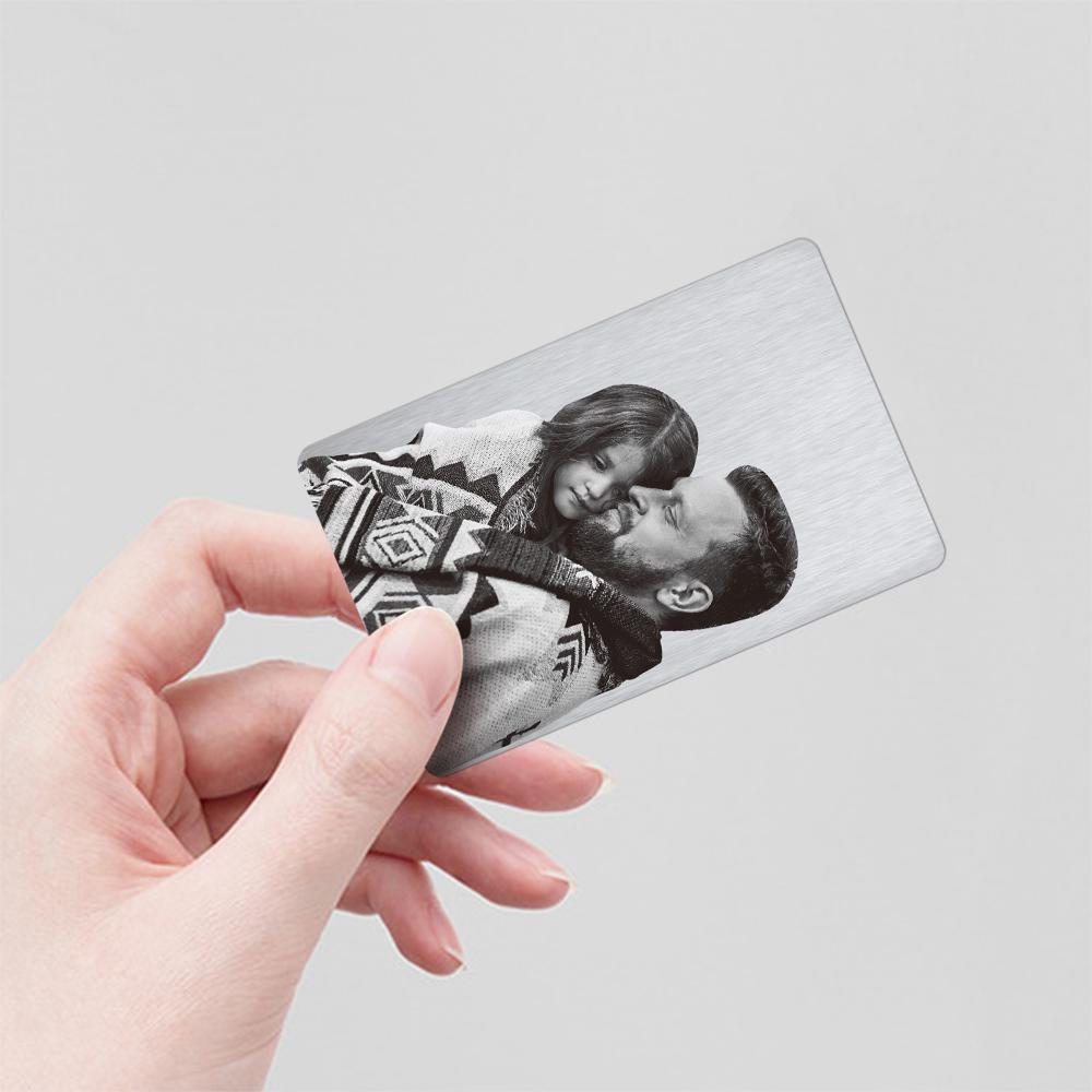 Personalisierte Brieftaschen-einsteckkarte, Gravierte Brieftaschenkarte Mit Text Und Foto, Fotokarte Für Herren-geldbörse - soufeede