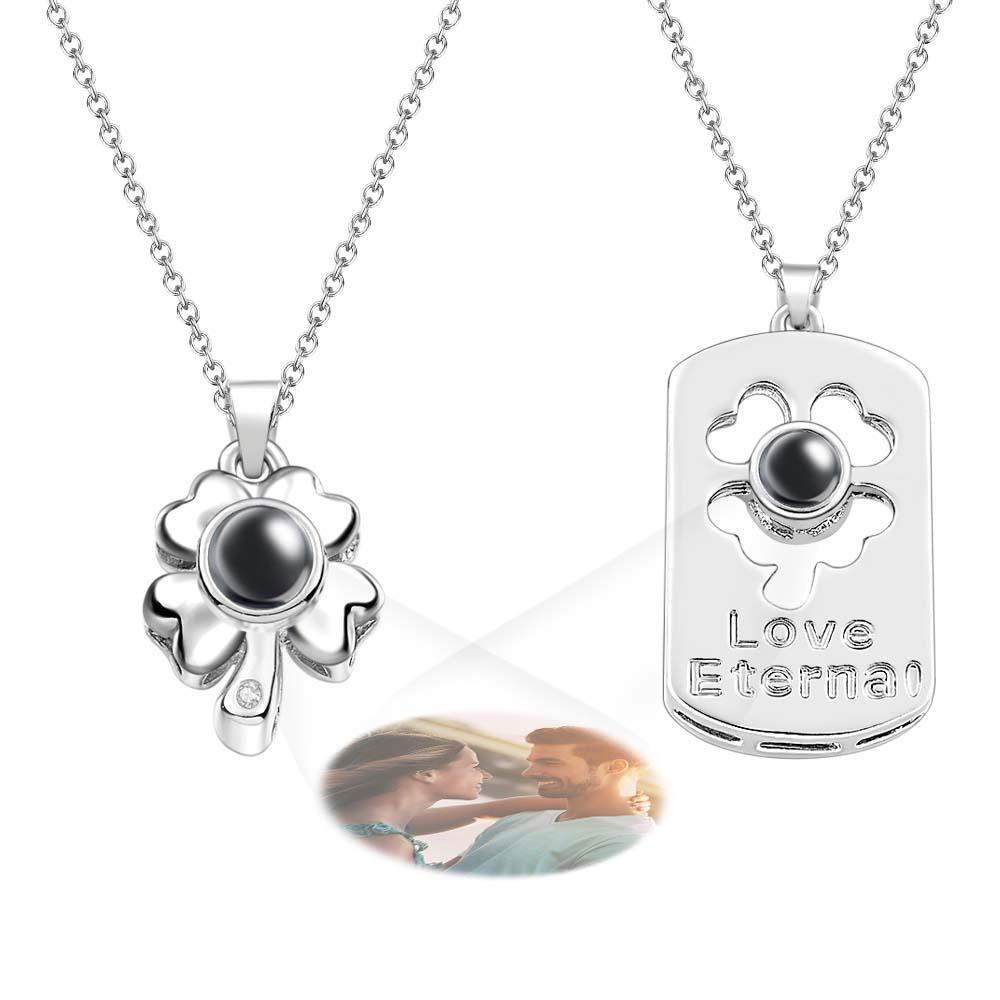 Benutzerdefinierte Projektions-foto-halskette „love Eternal“ In Paaren Als Geschenk Für Paare - soufeede