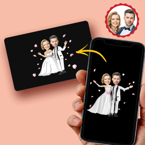 Scanbare Ar-vr-animation 3d-karte Virtual-reality-animation Ar-grafikkarten Wir Haben Geheiratet - soufeelde