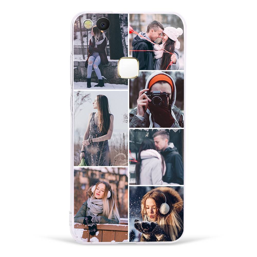 Individuelle Foto-Collage-Schutzhülle für Telefon 7 Bilder Soft Shell Matt Matt - Huawei P10 Lite