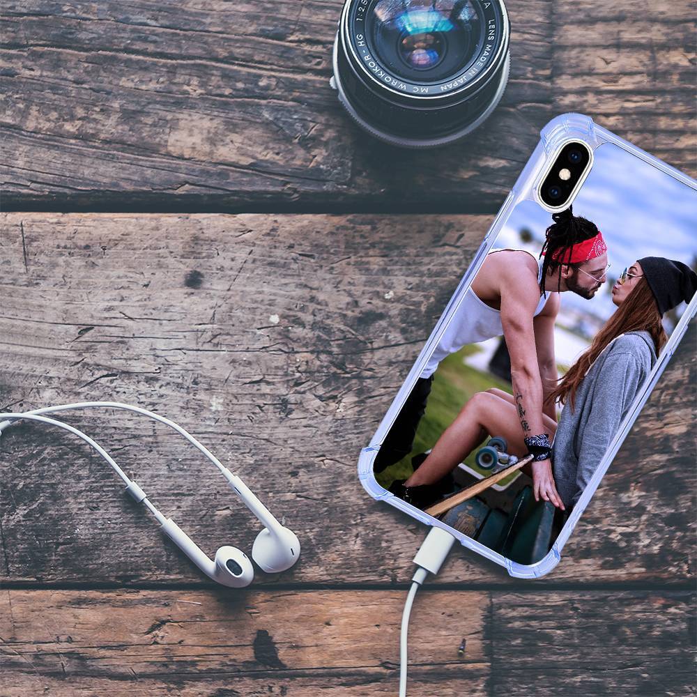 Foto Handyhülle Silikon Anti-Drop Soft Shell Himmelblau - iPhone Xs