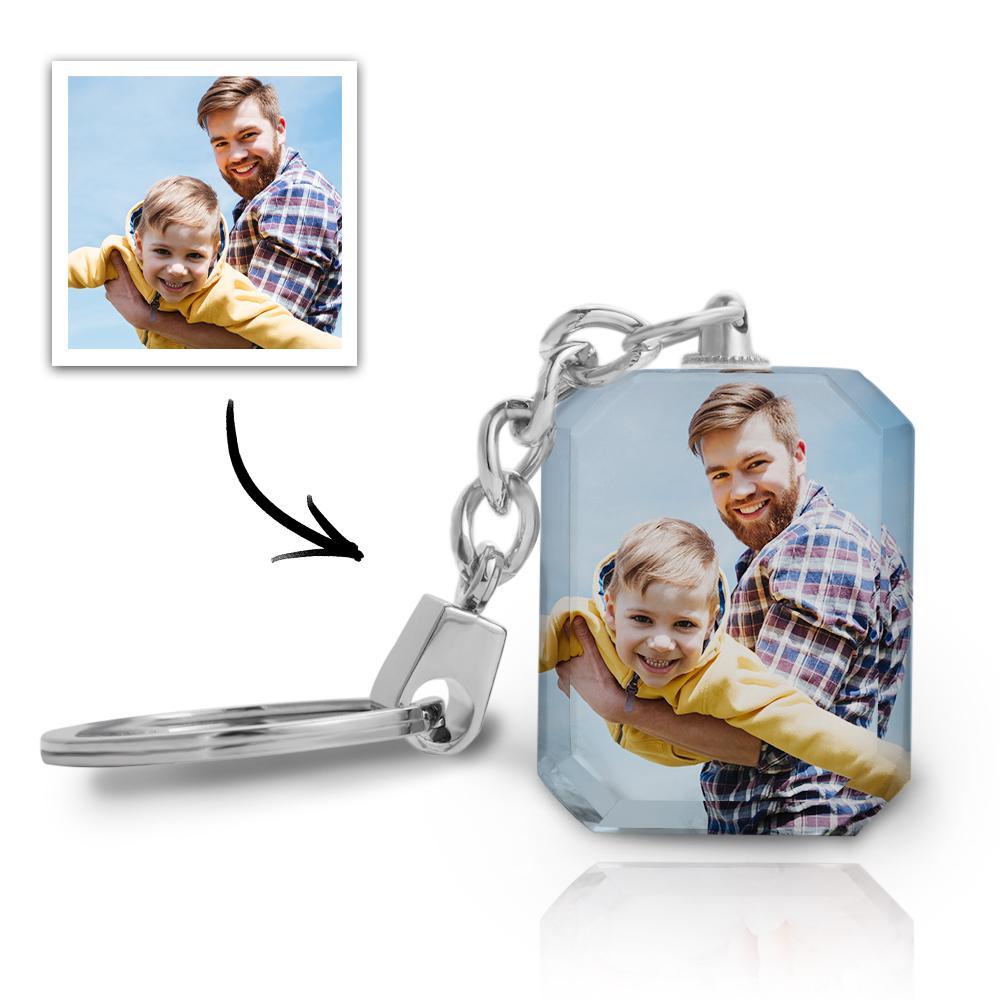 Kundenspezifischer Foto-schlüsselanhänger Kristall-schlüsselanhänger Für Den Vater - soufeelde