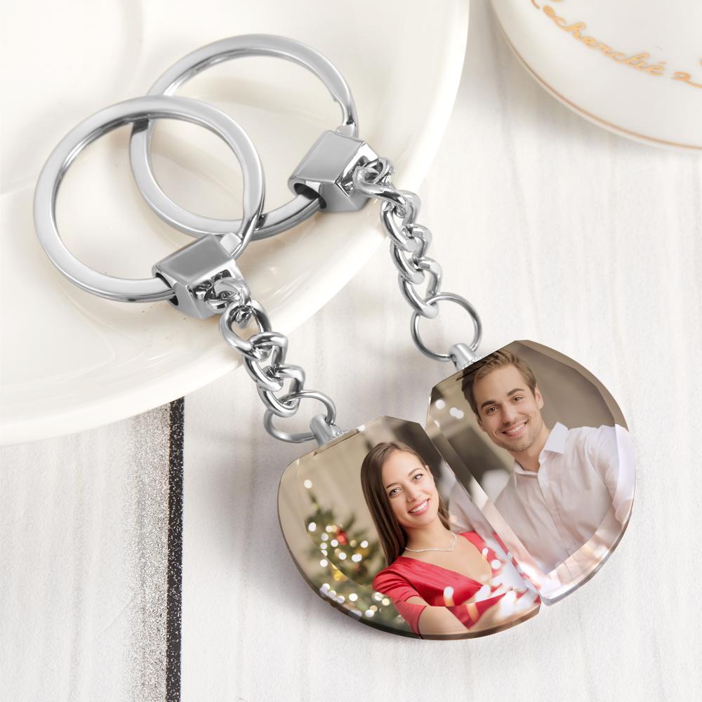 Foto Schlüsselanhänger Kristall Schlüsselanhänger Ehepaar Geschenke Zwei Bilder Herzform