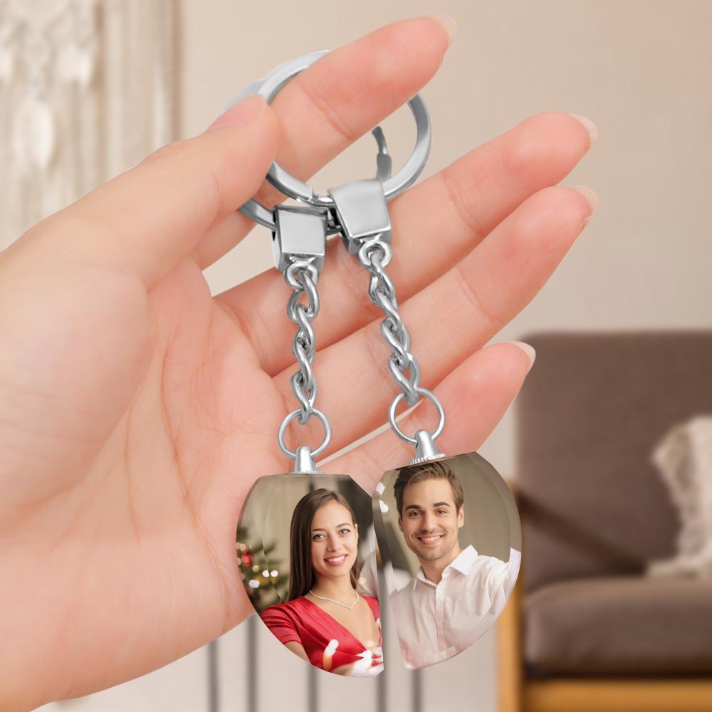 Foto Schlüsselanhänger Kristall Schlüsselanhänger Ehepaar Geschenke Zwei Bilder Herzform