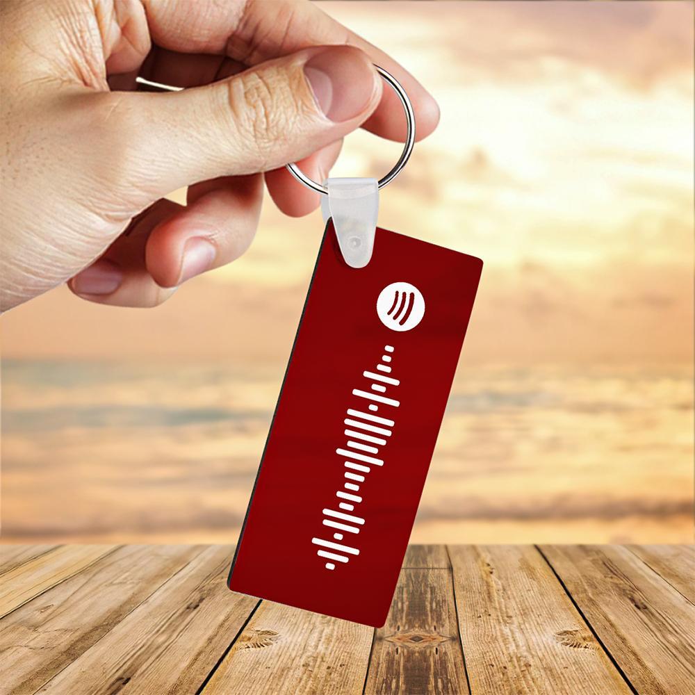 Spotify Code Schlüsselanhänger Individuelles Foto Doppelseitige Personalisierte Geschenke Rot