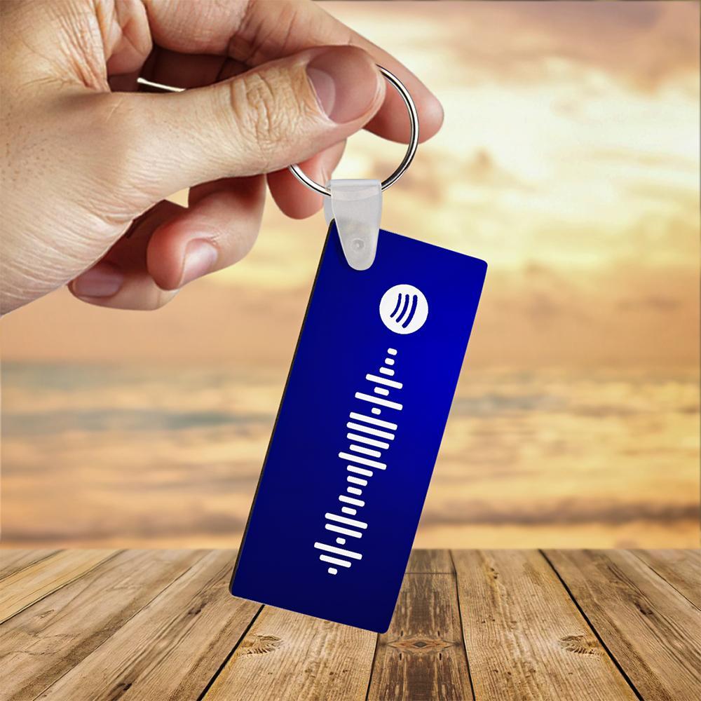Spotify Code Schlüsselanhänger Individuelles Foto Doppelseitige Personalisierte Geschenke Schwarz