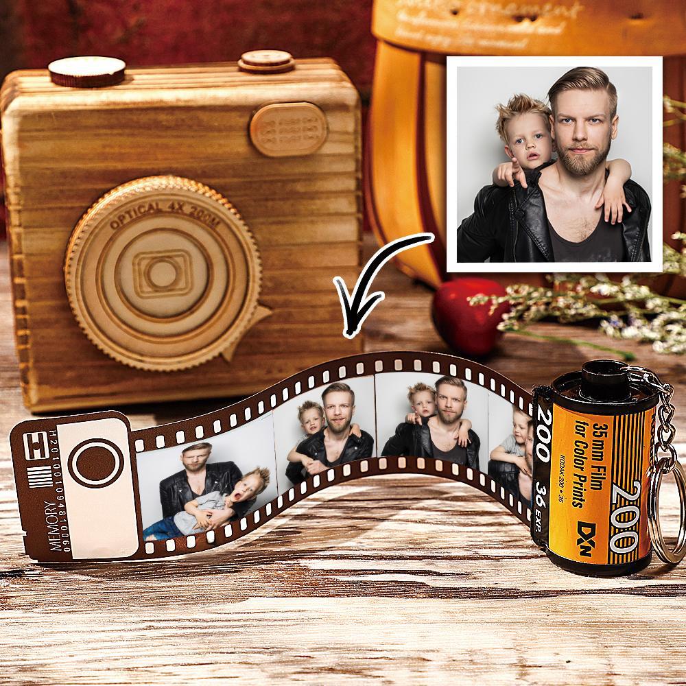 5 Pics Custom Photo Camera Roll Schlüsselanhänger Mit Bildern Customized Photo Father's Day Gifts - soufeelde