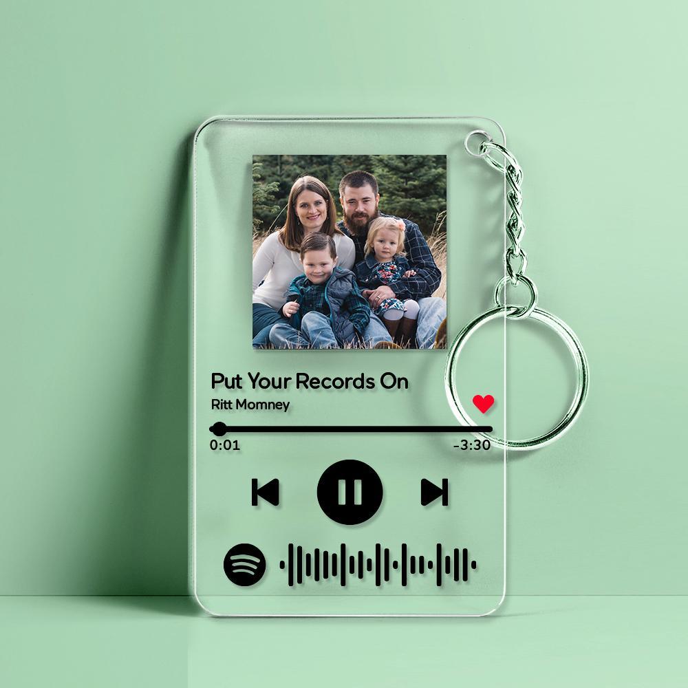 Scannbarer Spotify-Code-Schlüsselanhänger, Musik- Und Foto-Acryl-Familiengeschenke