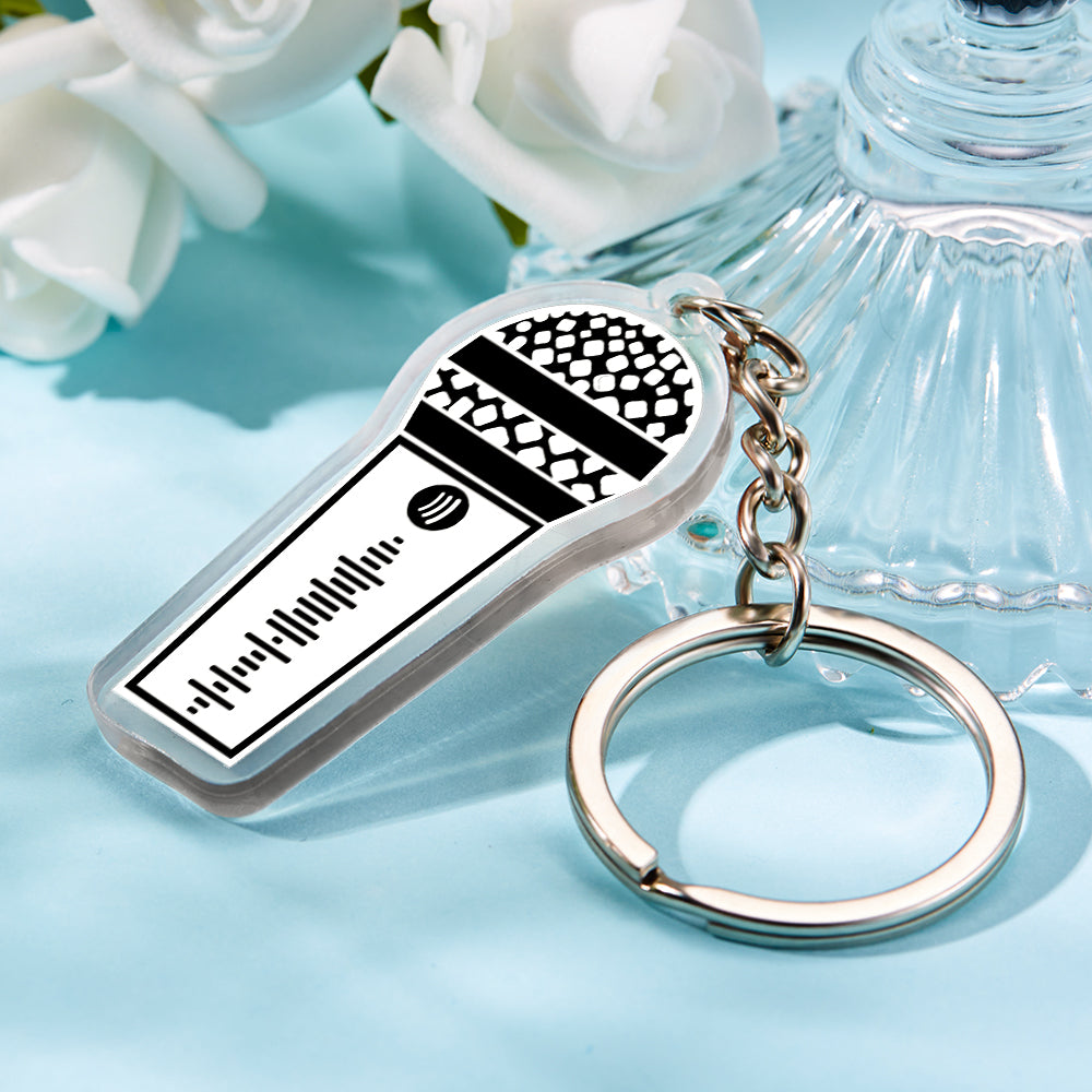 Benutzerdefinierte Spotify Schlüsselanhänger Mikrofon Schlüsselanhänger Acryl Schlüsselanhänger Mit Vielen Farben Geburtstagsgeschenk - soufeelde