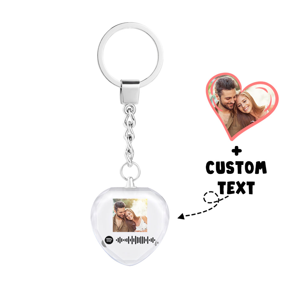 Scanbares Benutzerdefiniertes Foto, Spotify-code, Schlüsselanhänger, Gravierter Musik-song-kristall-schlüsselanhänger, Erinnerungsgeschenke - soufeelde