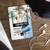 Kundenspezifische Foto-plakette Musik Keychain Fernbeziehungs-geschenke
