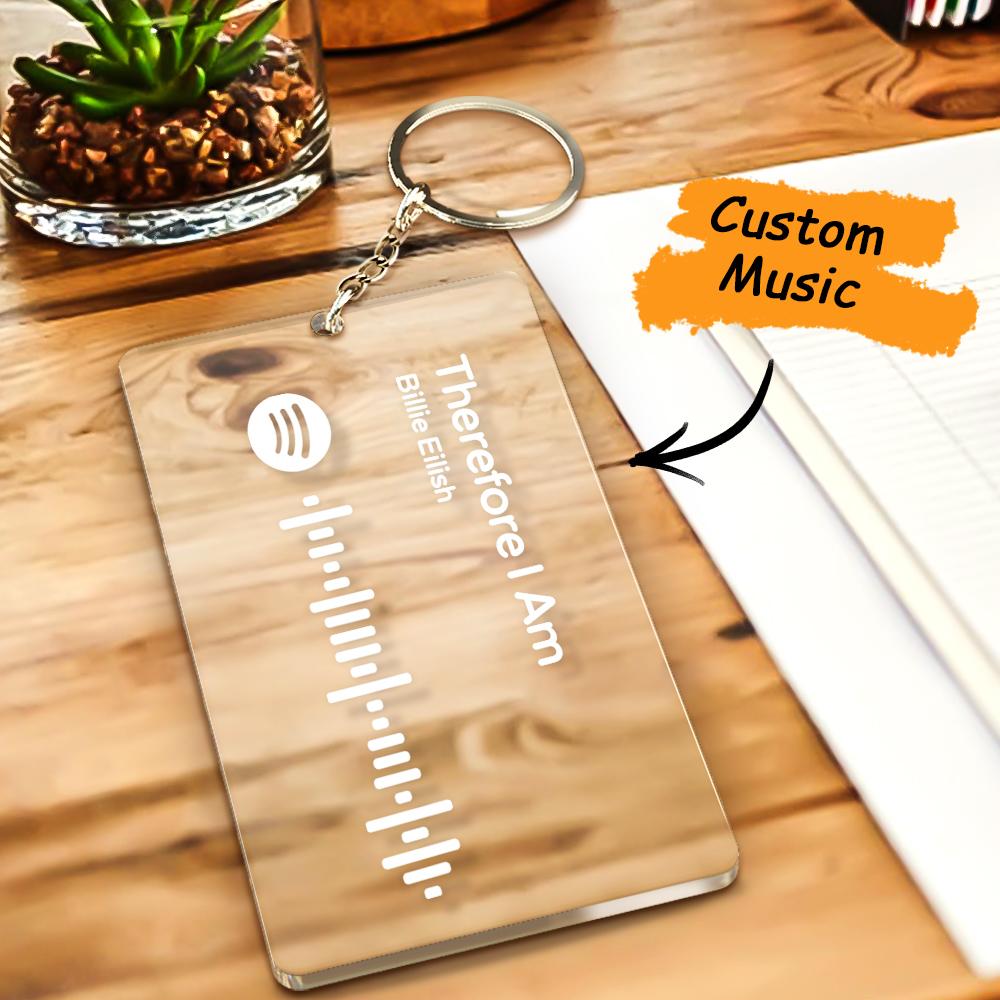 Scannbarer Spotify-code-schlüsselanhänger Benutzerdefinierter Schlüsselanhänger Aus Acryl-gedenktag-geschenk - soufeelde