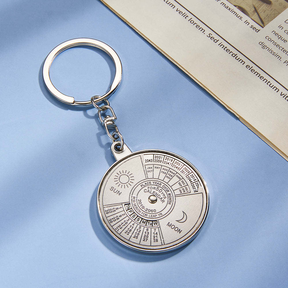 Personalisierter Gravierter Schlüsselanhänger Ewiger Kalender Dekoration Anhänger Schlüsselanhänger - soufeelde