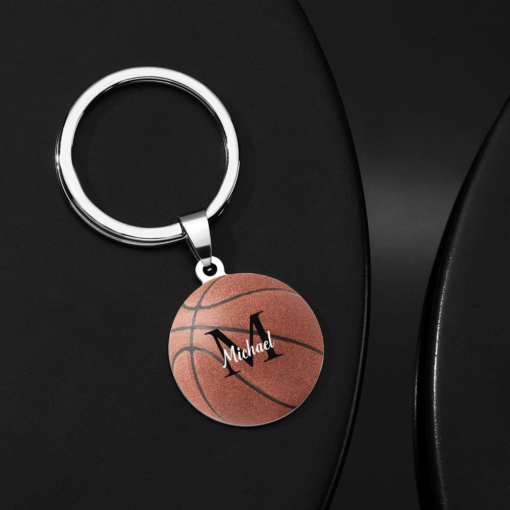 Personalisierter Basketball Keychain Kundenspezifischer Text-schlüsselketten - soufeelde