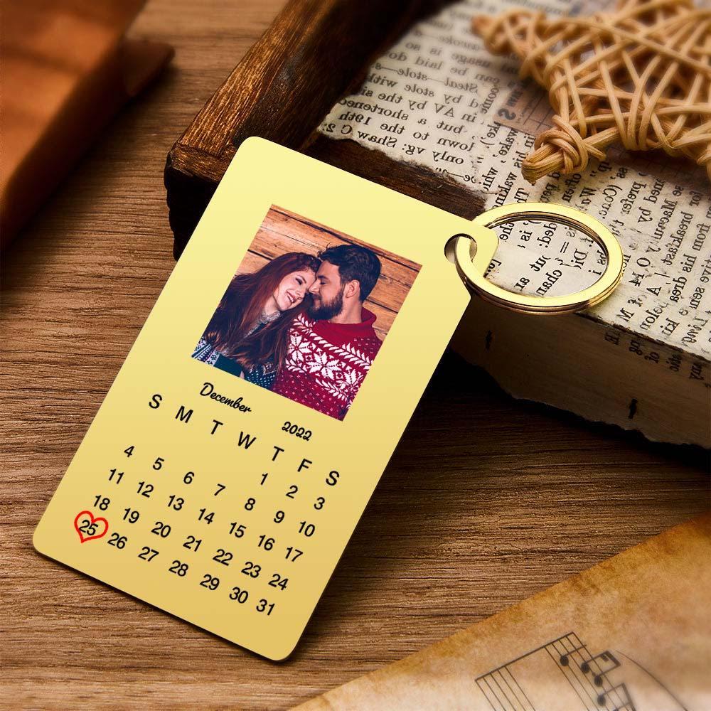 Personalisierter Foto-schlüsselanhänger Kalender-schlüsselanhänger Personalisierter Schlüsselanhänger Hochzeitstag-geschenk - soufeelde