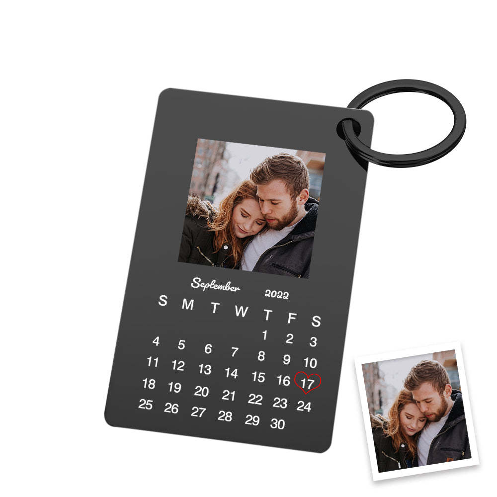 Personalisierter Foto-schlüsselanhänger Kalender-schlüsselanhänger Personalisierter Schlüsselanhänger Hochzeitstag-geschenk - soufeelde