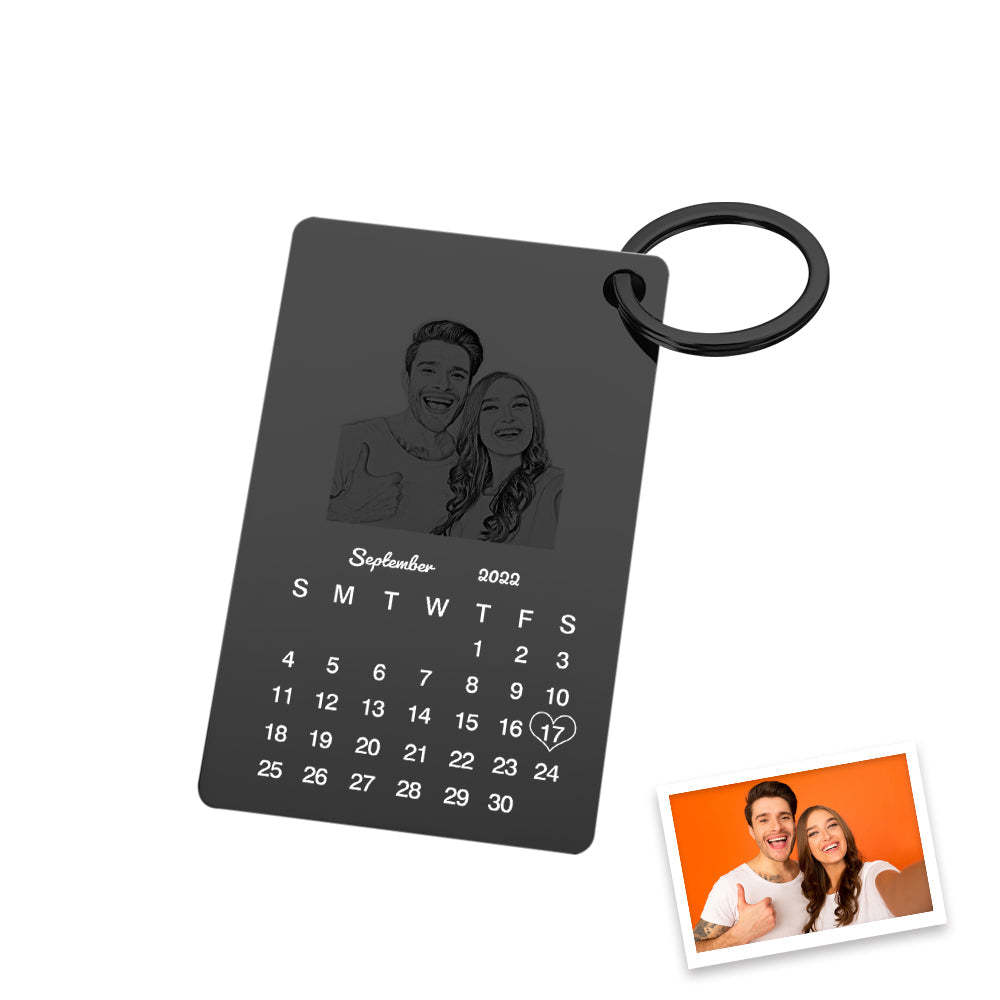 Personalisierter Schlüsselanhänger Mit Fotogravur Kalender Schlüsselanhänger Personalisierter Schlüsselanhänger Hochzeitstag Geschenk - soufeelde