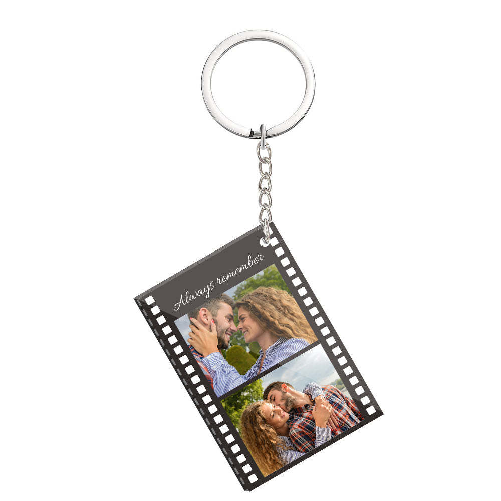 Personalisierter Filmstreifen-schlüsselanhänger Mit Foto Und Nachricht Für Paare - soufeelde