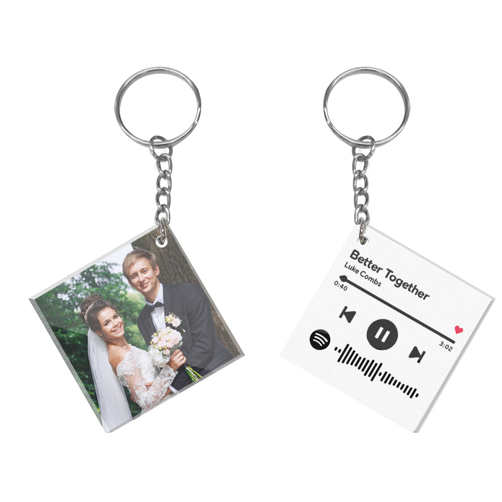 Benutzerdefinierter Doppelseitiger Acryl-spotify-schlüsselanhänger Personalisierter Foto-scannbarer Schlüsselanhänger Geburtstags-weihnachtsgeschenk Für Liebhaber - soufeelde