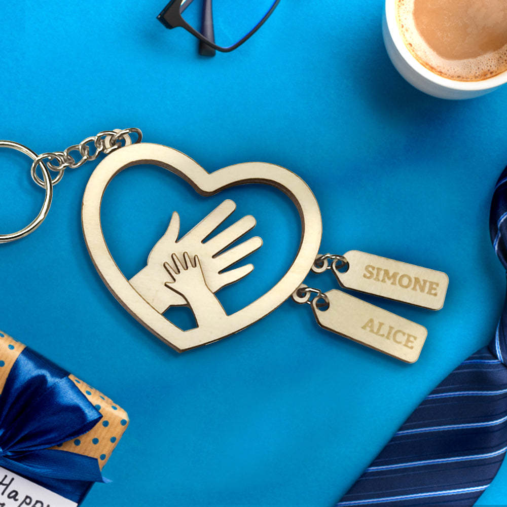Personalisierte Hände Mit Namensschildern Schlüsselanhänger Geschenk Zum Vatertag Geschenk Für Papa Opa - soufeelde