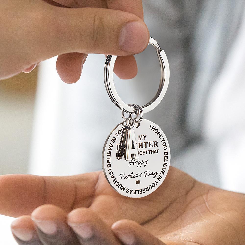 Individuell gravierte Schlüsselanhänger aus Stahl Gedenkgeschenke für Vater