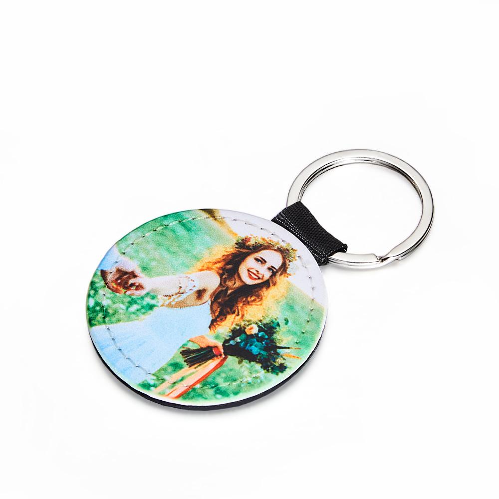Personalized Photo Keychain Custom Key Holder Vegan Leather Memory Keychain Gift - soufeede