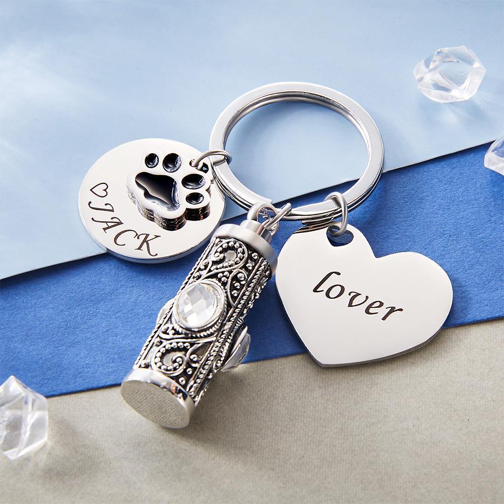 Engraved Pet urn keychain Pet memorial keychain - soufeelus