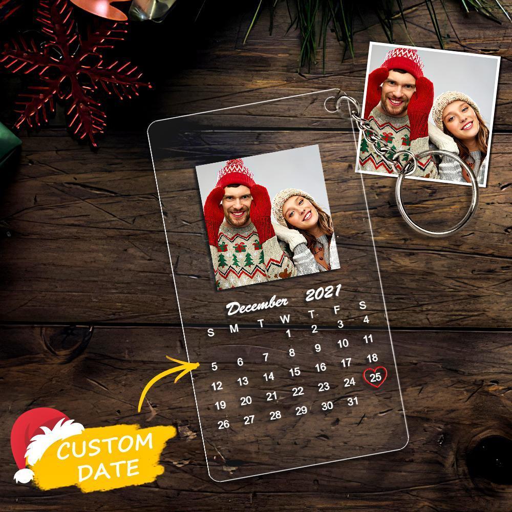 Christmas Gifts - Custom Keychain Anniversary Keychain Calendar Gifts For Couple