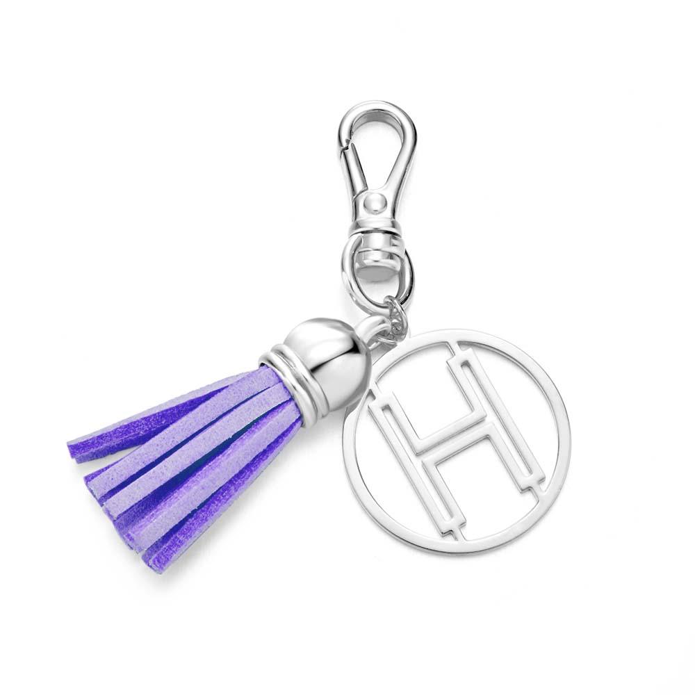 Schlüsselanhänger Mit Anfangsbuchstaben Und Quaste, Personalisiertes Monogramm-schlüsselanhänger, Geschenke Für Sie - soufeelde