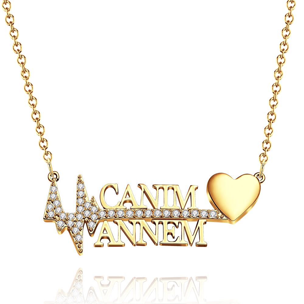 Personalisierte Herzschlag-namenskette, Kreativer Liebesanhänger, Schmuck, Geschenke Für Sie - soufeede